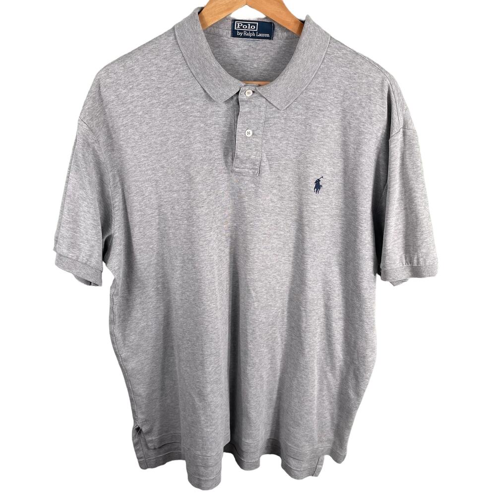 Polo Ralph Lauren Polo Shirt Men's Size XL Gray Short Sleeve Collared Custom Fit